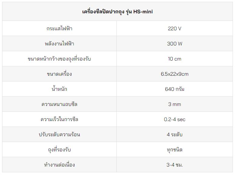 เครื่องซีลถุงพลาสติก-HS-Mini