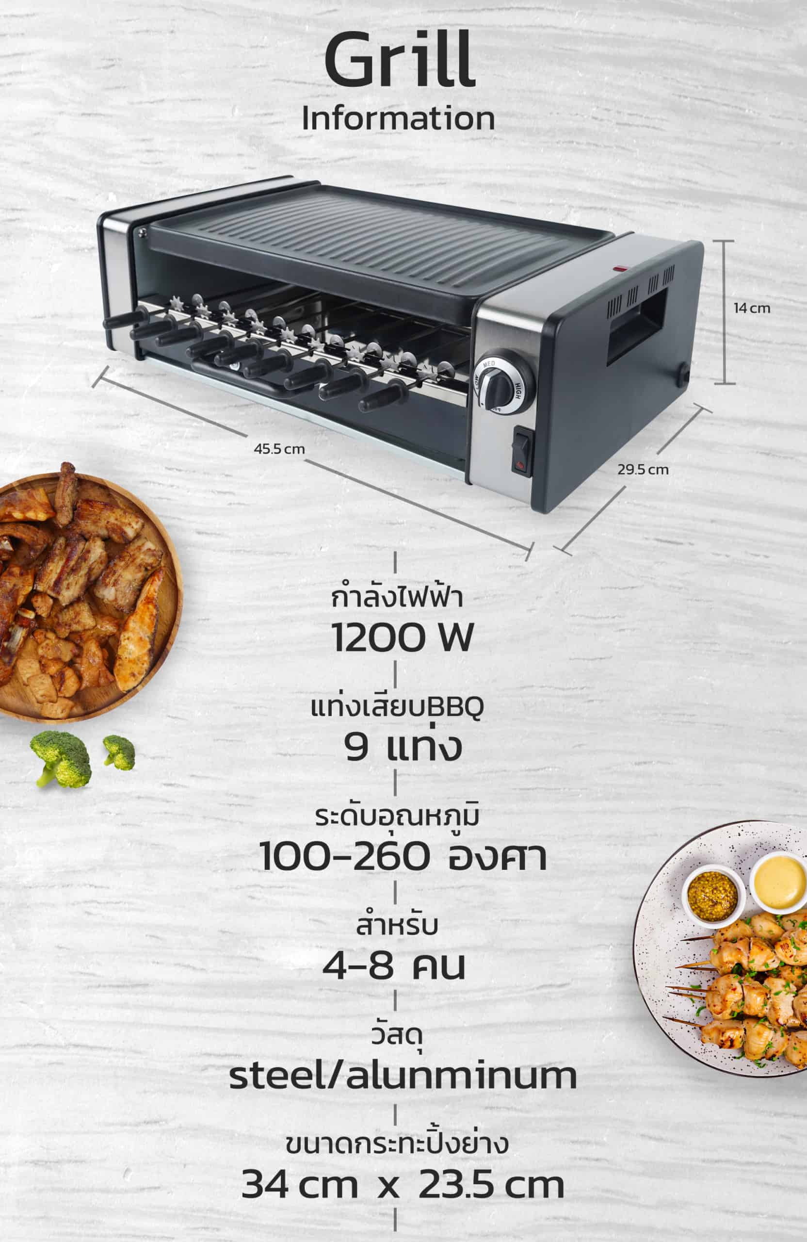 เตาปิ้งไฟฟ้า-GM-H-กำลังไฟฟ้า