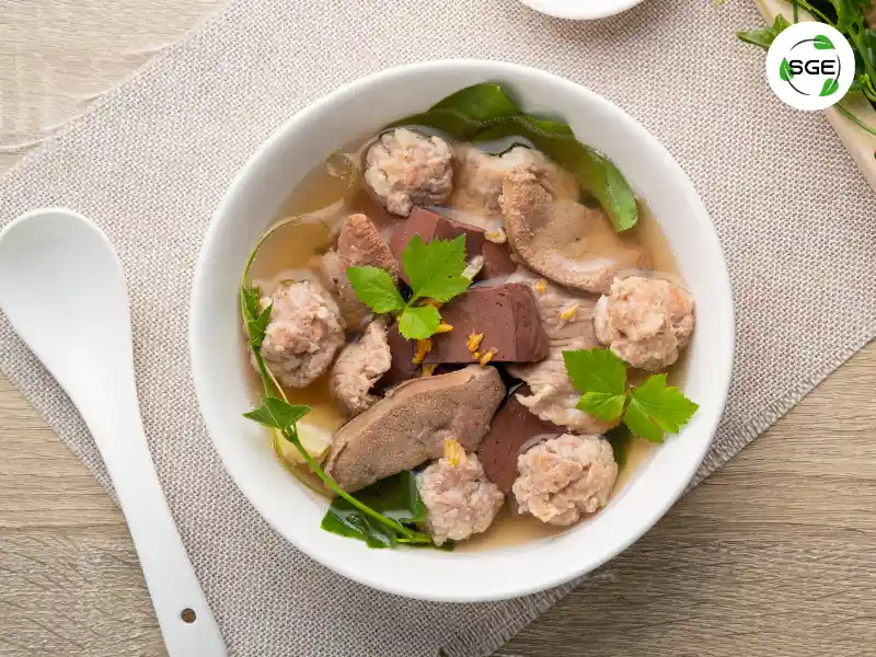 เมนู อาหารเช้า ต้มเลือดหมู