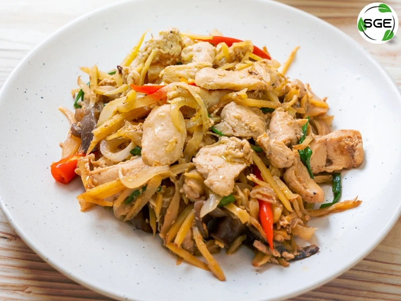 ไก่ผัดขิง อาหารสุขภาพ