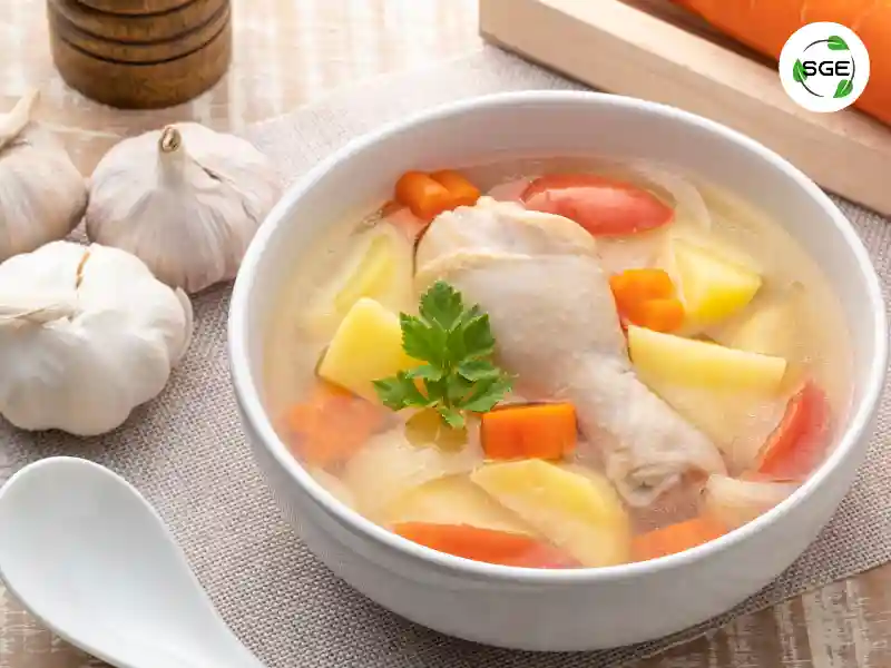 เมนูกับข้าว ซุปไก่ใส่มันฝรั่ง
