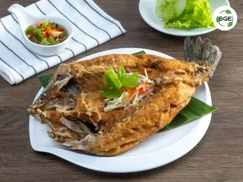 เมนูกับข้าว ปลากะพงทอดน้ำปลา