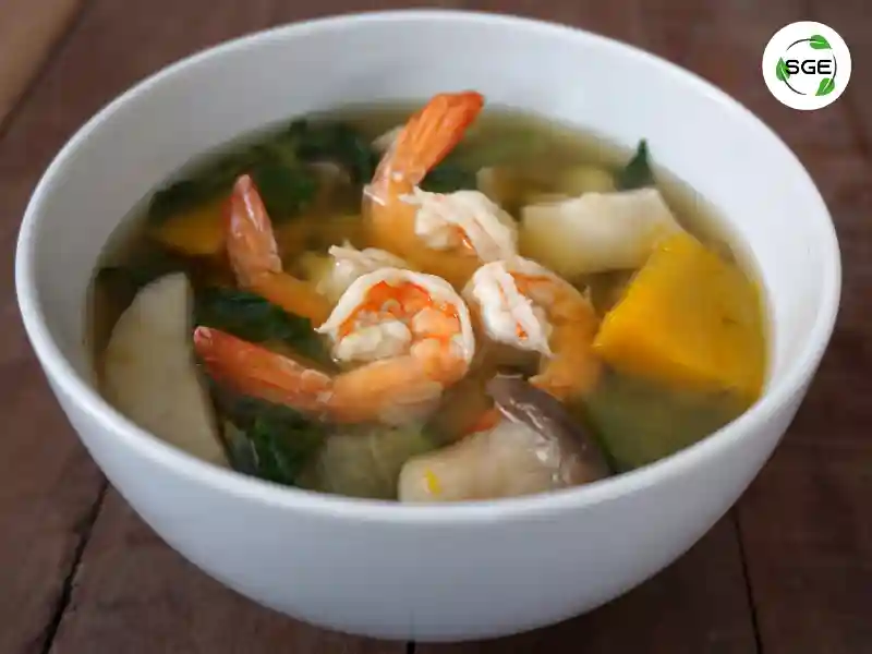 เมนูกับข้าว แกงเลียงกุ้งสด