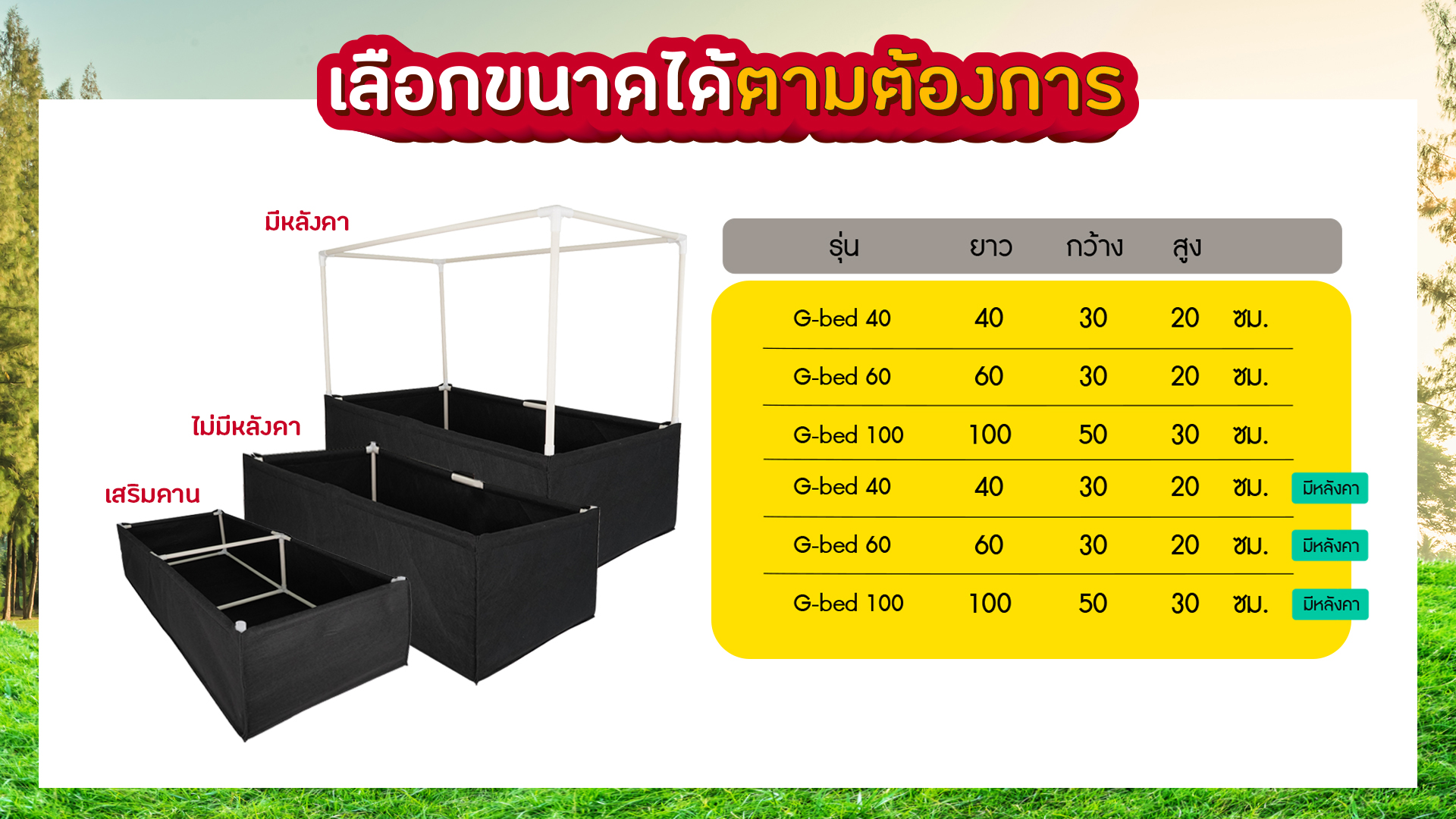 กระบะปลูกผักปลูกต้นไม้ขนาด