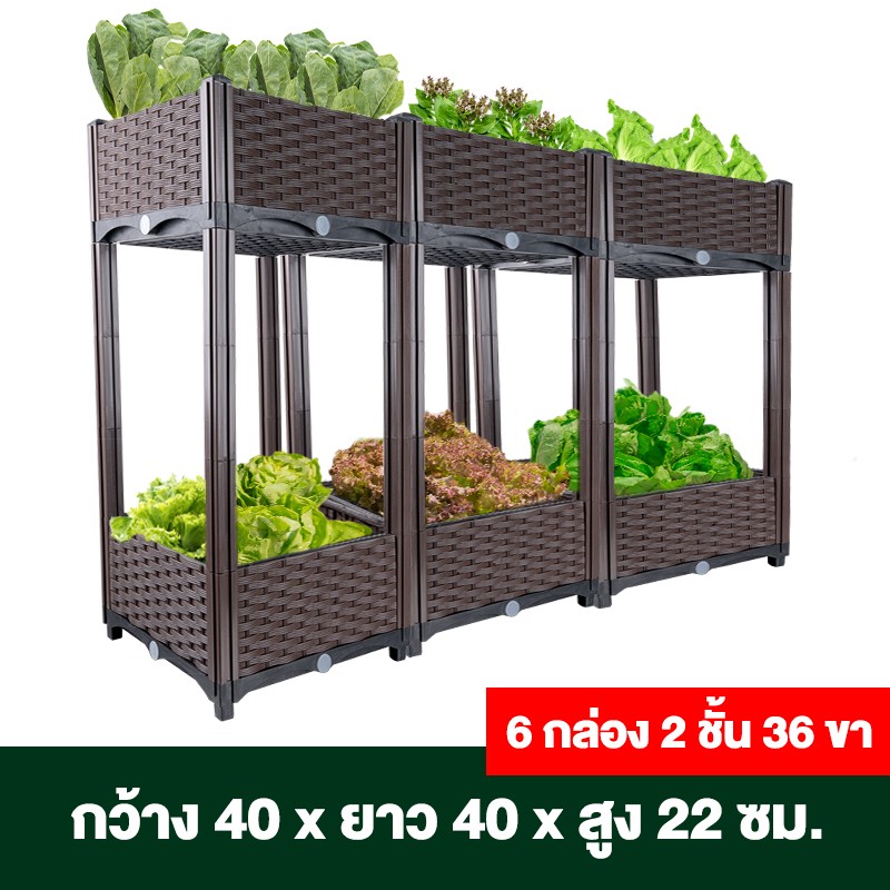 กระบะปลูกผักสวนครัว ขนาด 40x40x22 ซม.
