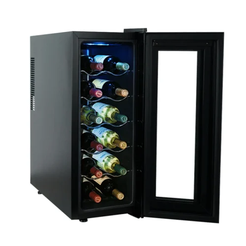 ตู้แช่ไวน์ ขนาดเล็ก ตู้เก็บไวน์ ความจุ 33 ลิตร ขนาดบรรจุ 12 ขวด (ชั้นวางสแตนเลส)