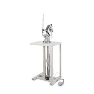 Single rail foot-operated sausage maker