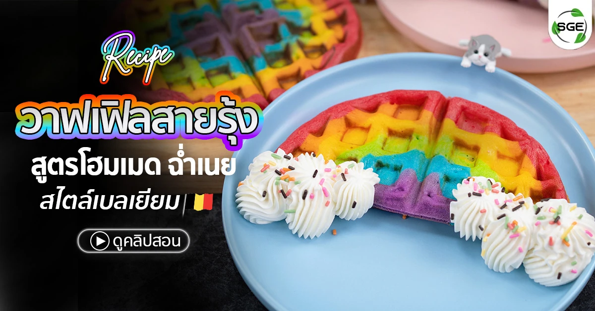 วาฟเฟิล-สูตรวาฟเฟิล-rianbow-waffle