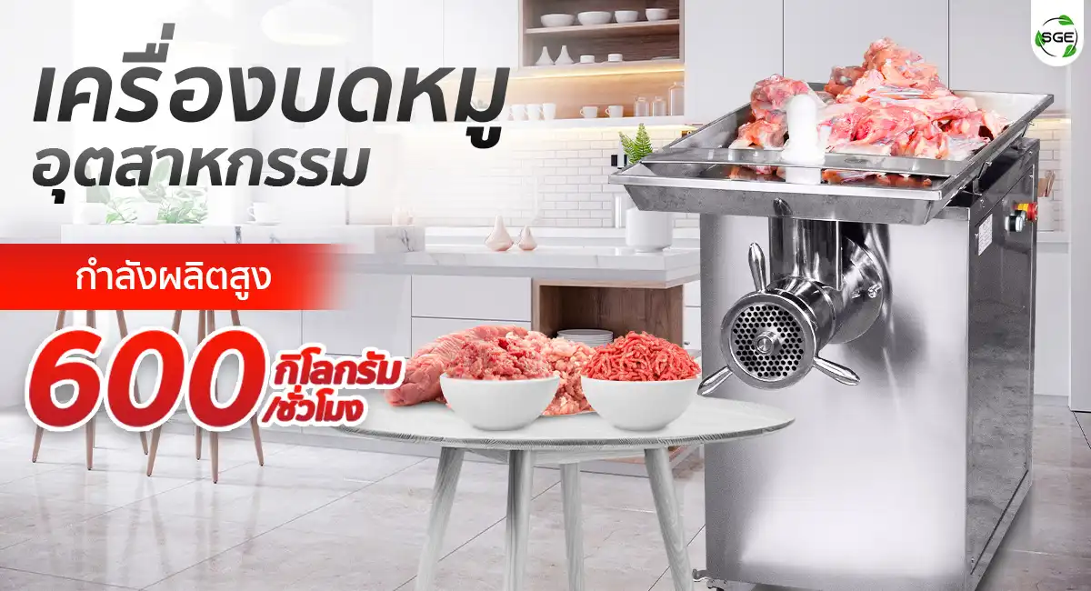 เครื่องบดหมูอุตสาหกรรม กำลังผลิตสูง 600 กิโลกรัม/ชั่วโมง