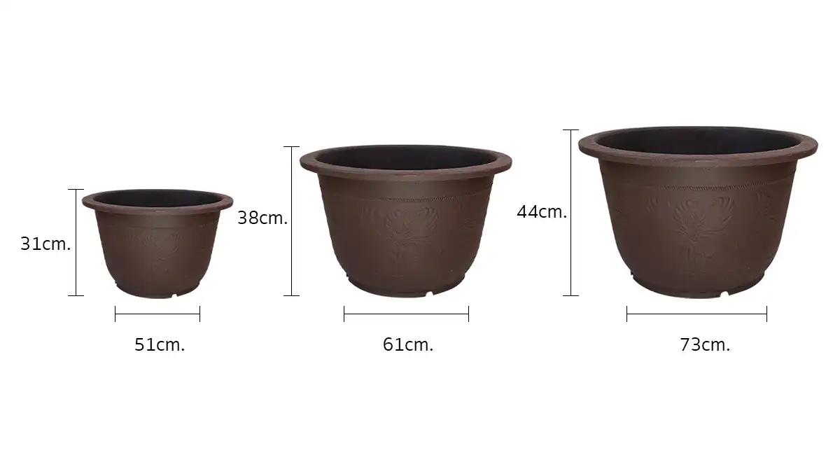 กระถางพลาสติกใบใหญ่ - Red Dragon Pot
