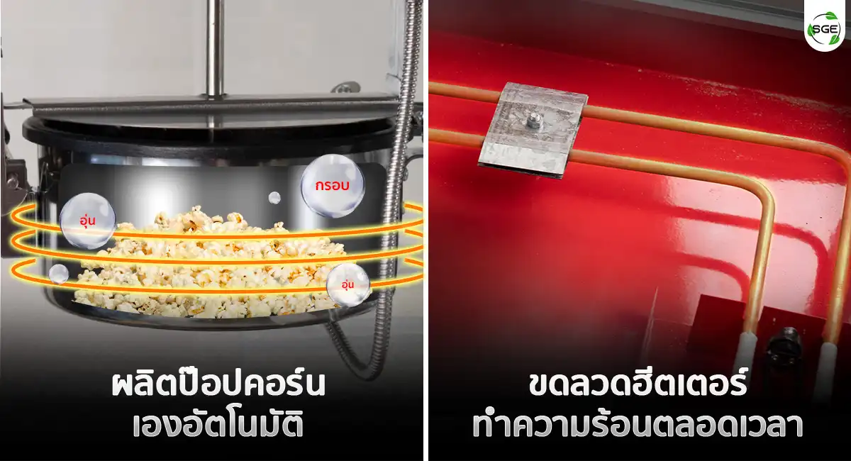 เครื่องทำป๊อบคอร์น เครื่องคั่วข้าวโพด พร้อมชั้นวาง ฟังก์ชัน 2in1