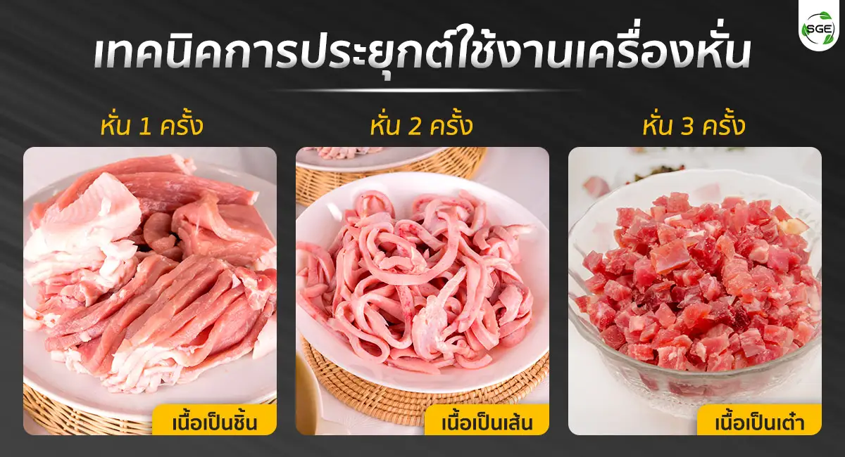 เครื่องหั่นหมู รุ่น MC-RED หั่นชิ้น หั่นเส้น หั่นเต๋า