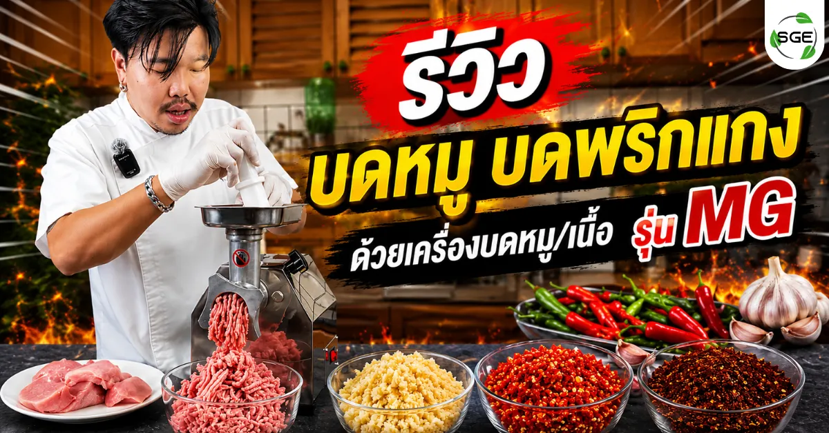 ทดลองบดหมูและบดพริกแกง ด้วยเครื่องบดหมู/เนื้อ เครื่องบดพริกแกง รุ่น MG