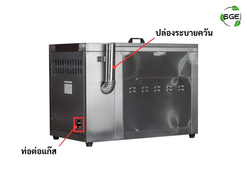 ส่วนประกอบภายนอกเพิ่มเติมของหม้อทอดน้ำน้ำมัน ระบบแก๊ส