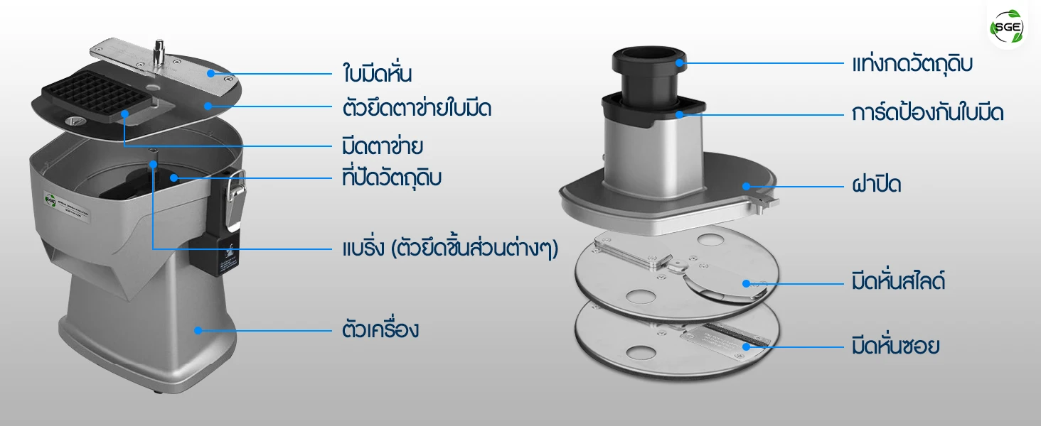 โครงสร้าง เครื่องหั่นผักผลไม้ หั่น สไลด์ ซอย 4 in 1 โครงสร้าง เครื่องหั่นผักผลไม้ หั่น สไลด์ ซอย 4 in 1