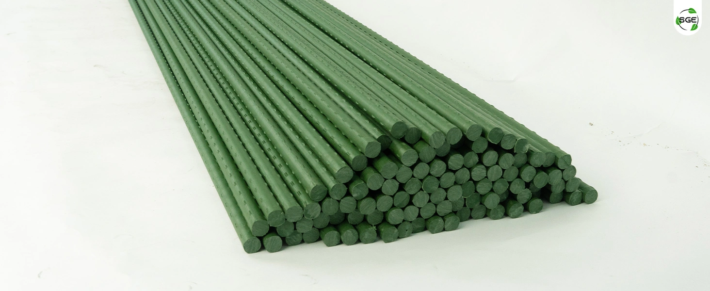 ภาพสินค้าจริง 01 ไม้ค้ำต้นไม้ หลักไม้ค้ำ หลักไม้เลื้อย วัสดุเหล็กหุ้มพลาสติก ขนาด Ø8, Ø11, Ø16 มม.