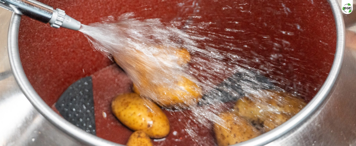 ภาพสินค้าจริง เครื่องปอกมันฝรั่ง ไฟฟ้า กำลังผลิตสูง 350 กก./ชม.