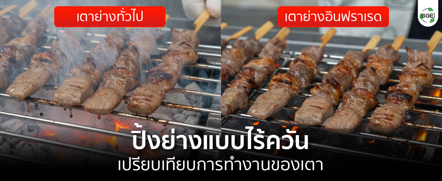 ปิ้งย่างแบบไร้ควัน เปรียบเทียบการทำงานของเตา