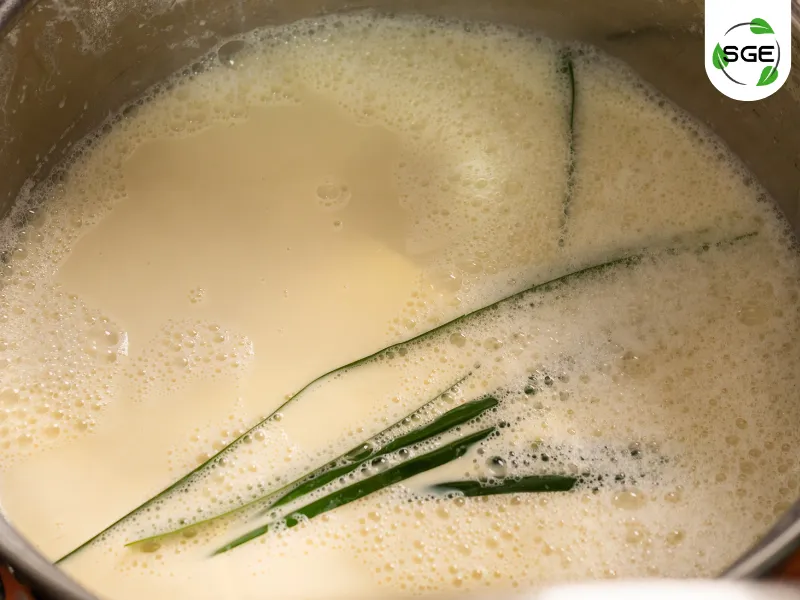 วิธีทำ น้ำเต้าหู้ ขั้นตอนการกรองน้ำเต้าหู้กับผ้าขาว