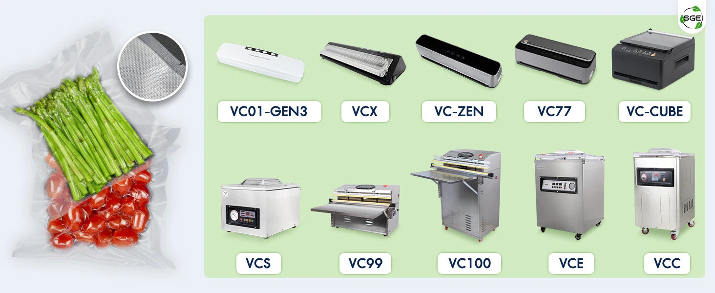 ถุงสูญญากาศลายนูน เหมาะกับเครื่องซีลภายนอก และ เครื่องซีลแบบห้องสุญญากาศ