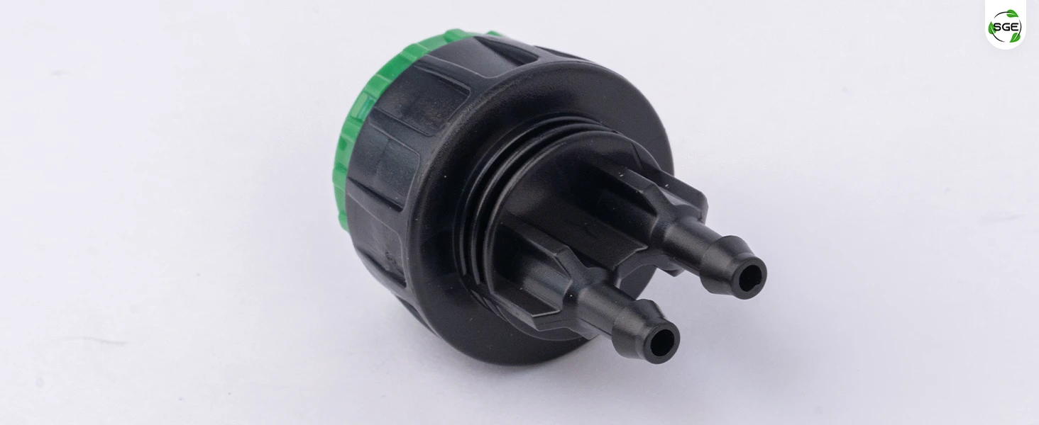 ภาพสินค้าจริง 02 ข้อต่อก๊อกน้ำกับสายไมโคร แบบขันเกลียว ออก 2 ทาง สำหรับสายไมโคร 4/7, 5/7