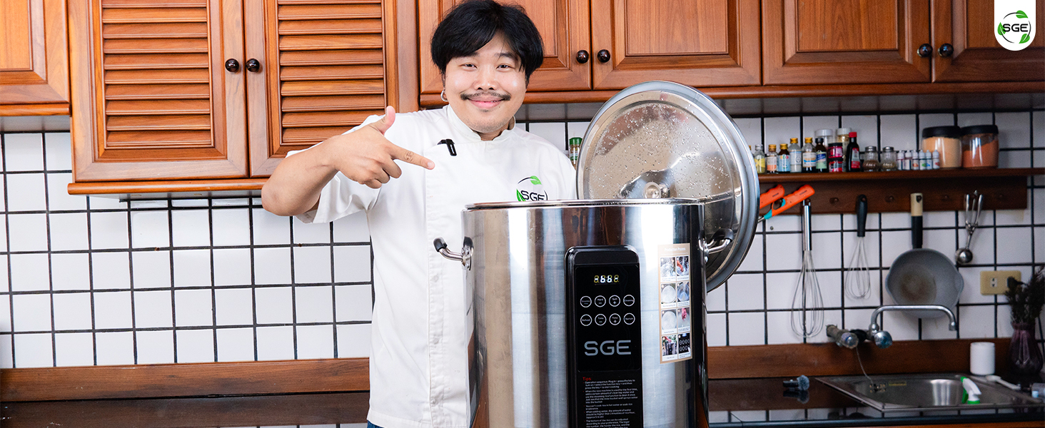 ภาพถ่ายสินค้าจริง 03 หม้อหุงข้าวขนาดใหญ่ หม้อหุงข้าวเชิงพาณิชย์ ขนาด 45 ลิตร (แบบเช็ดน้ำ)