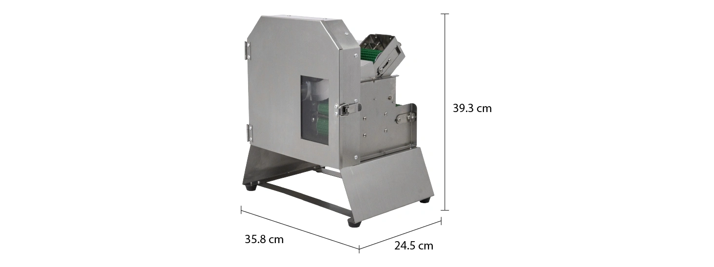 ตารางขนาดสินค้า เครื่องหั่นผักสายพาน เครื่องหั่นซอยผัก