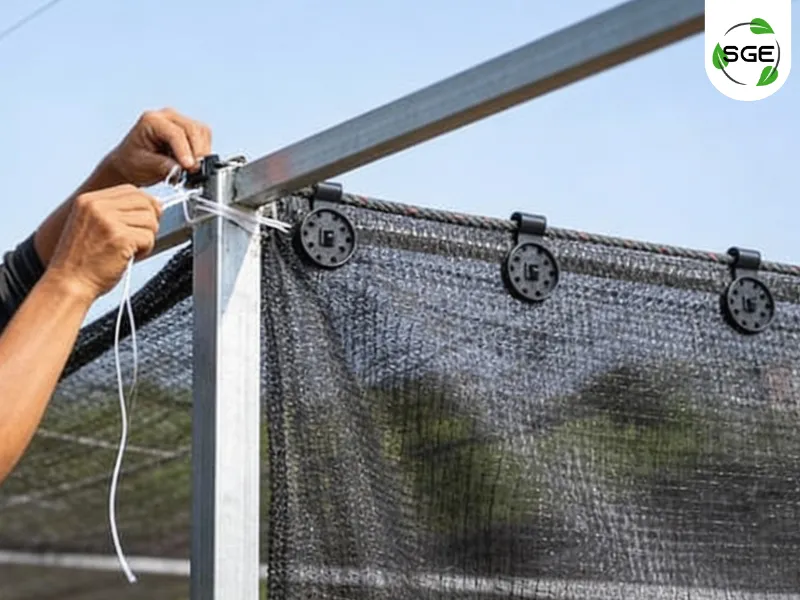 วิธีติดตั้งสแลนกันแดด 3 การติดตั้งตัวล็อคสแลน