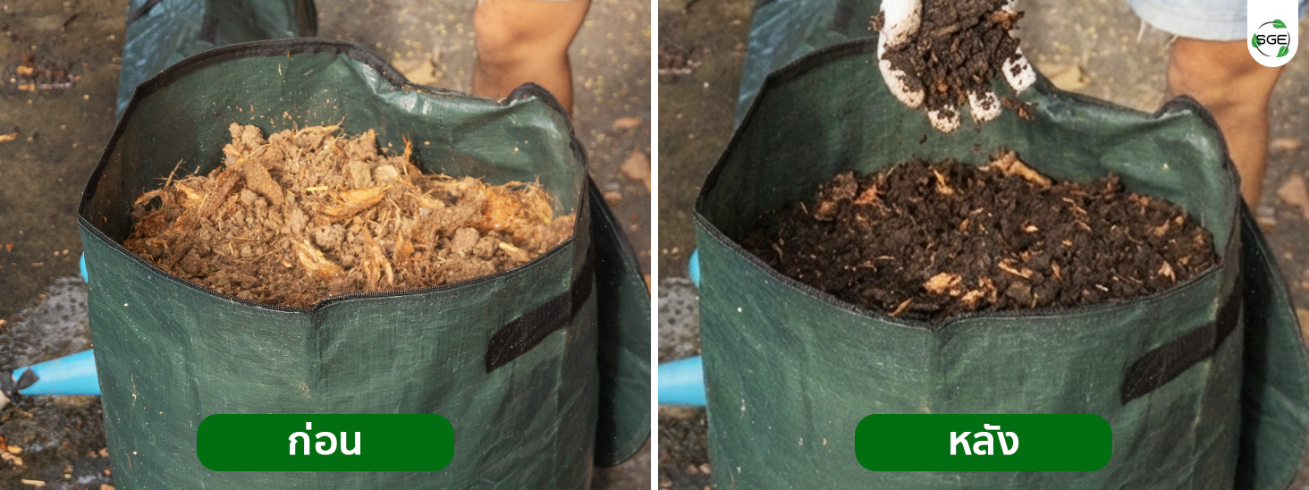 ถุงหมักปุ๋ย ถุงหมักเศษอาหาร เปลี่ยนขยะอินทรีย์ เช่น เศษอาหาร ใบไม้ หรือวัชพืช ให้กลายเป็นปุ๋ยคุณภาพดี