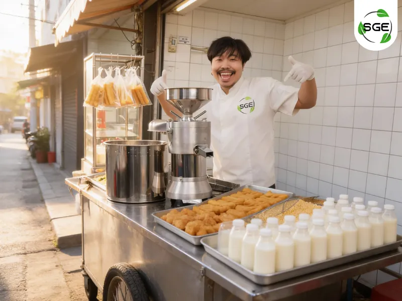 ร้านน้ำเต้าหู้ ปาท่องโก๋ รถเข็น