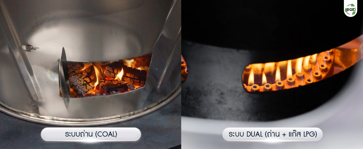 เลือกระบบความร้อน ถ่าน หรือ ถ่าน+แก๊ส เลือกระบบความร้อน ถ่าน หรือ ถ่าน+แก๊ส