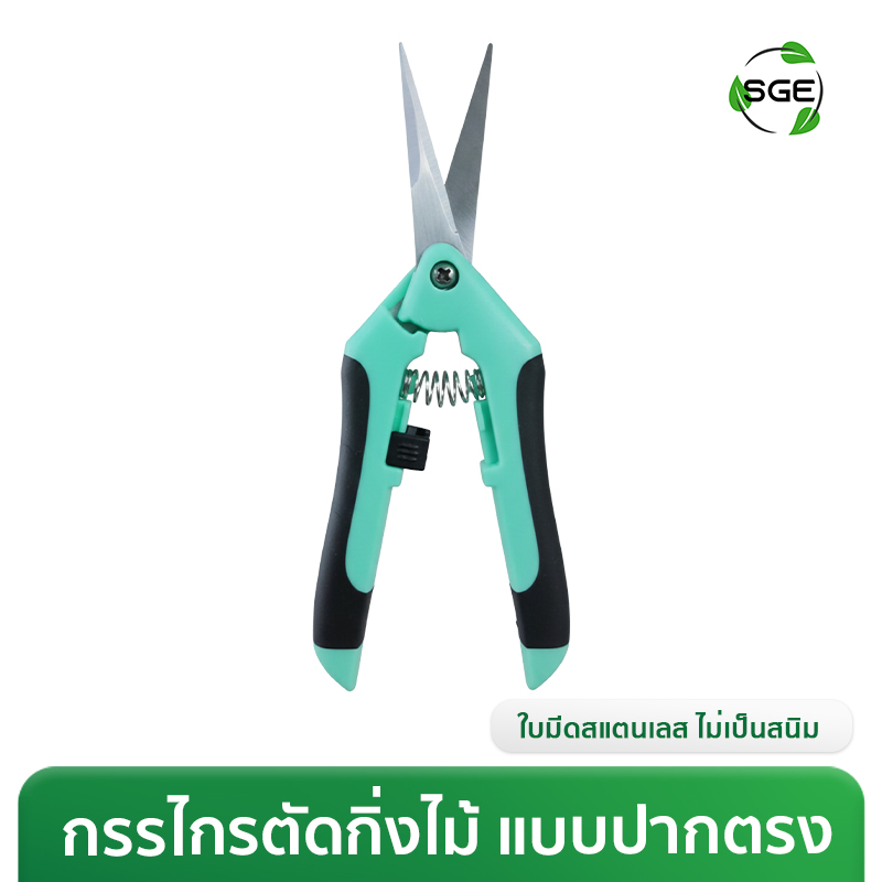 กรรไกรตัดกิ่ง กรรไกรตัดกิ่งปากตรง ปลายแหลม ขนาด 6.5 นิ้ว