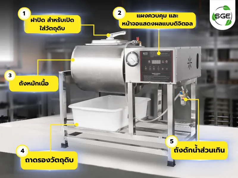 รู้จัก ส่วนประกอบของเครื่องหมักเนื้อสูญญากาศ