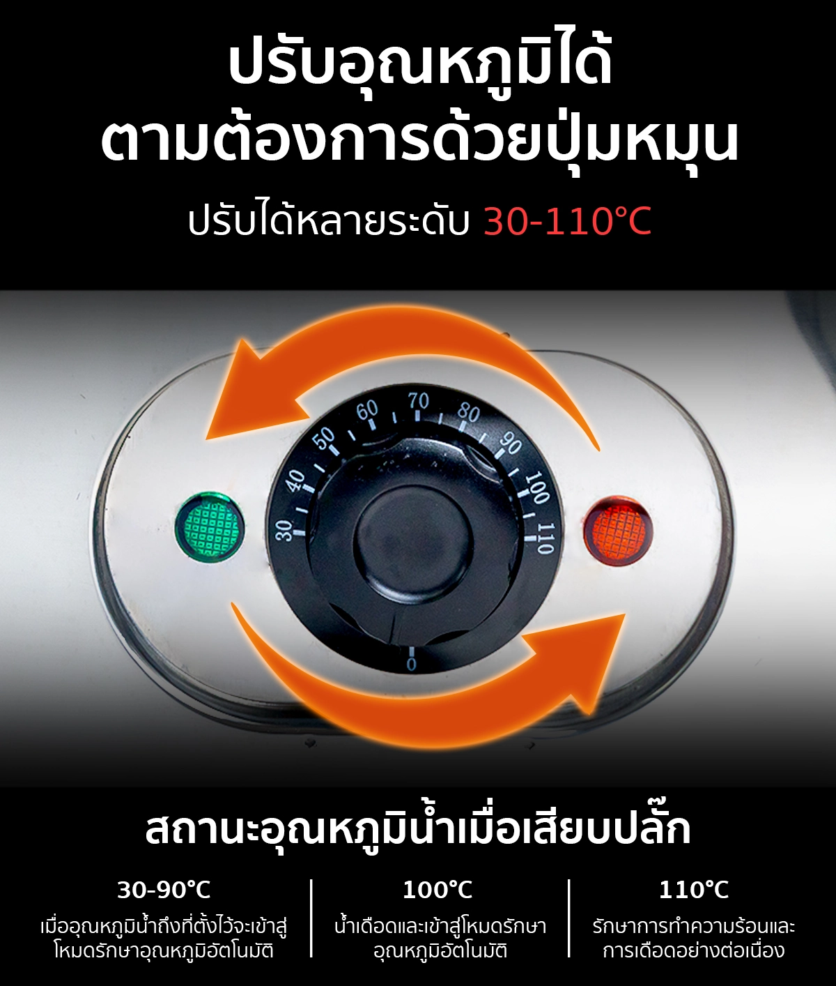 หม้อหุงข้าว เครื่องนึ่งข้าว อัตโนมัติ ขนาด 54 ลิตร ปรับอุณหภูมิได้ตามต้องการ 30-110°C
