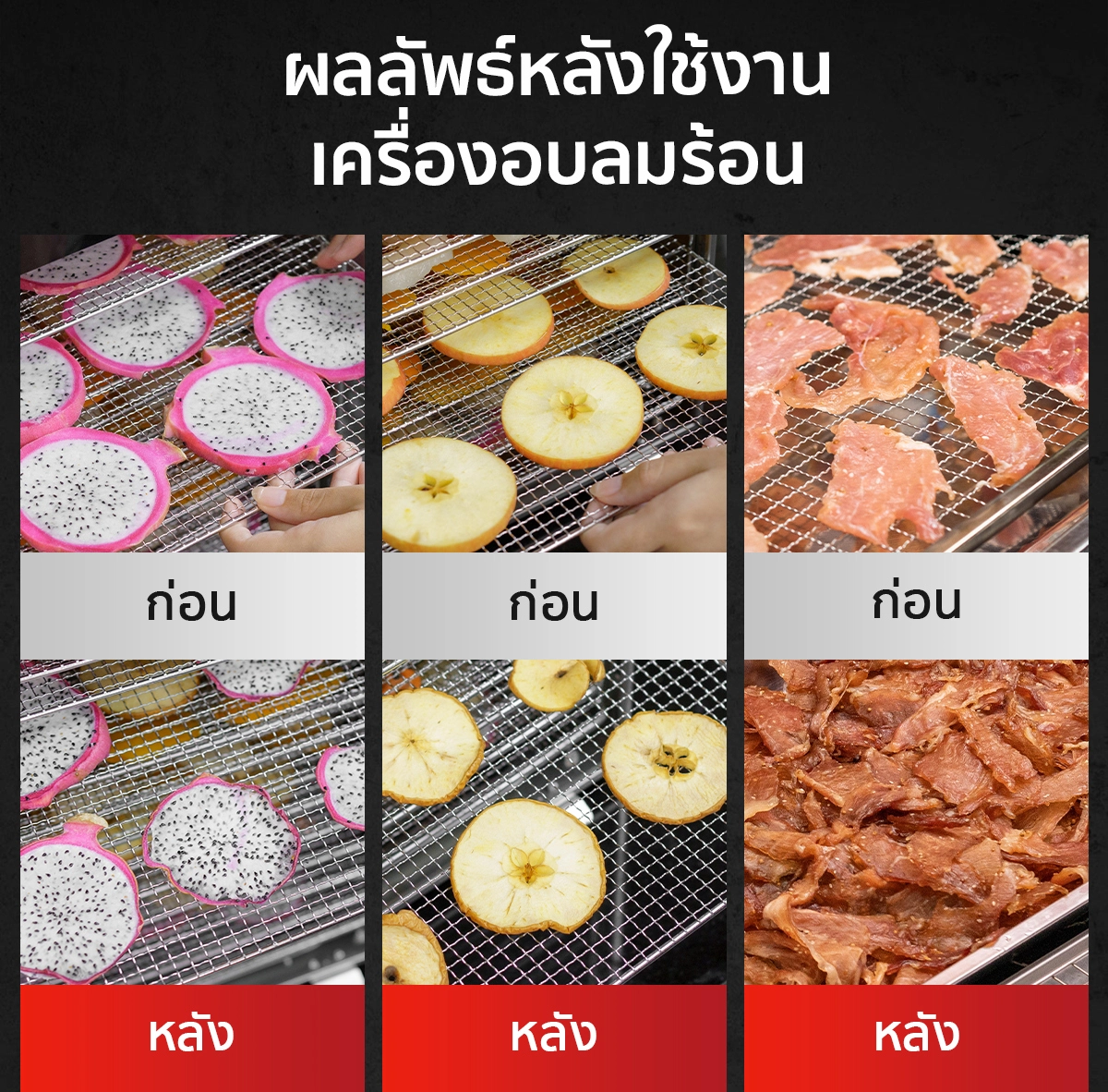 ผลลัพธ์หลังการใช้งาน ตู้อบลมร้อน รุ่น DryMaster