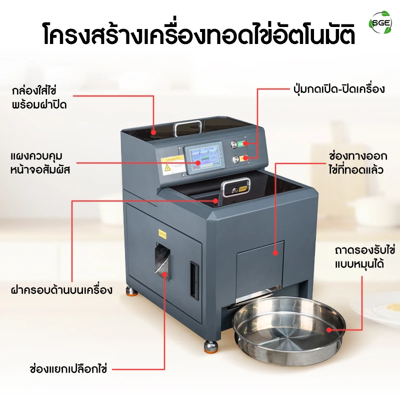 โครงสร้างเครื่องทอดไข่ดาวอัตโนมัติ