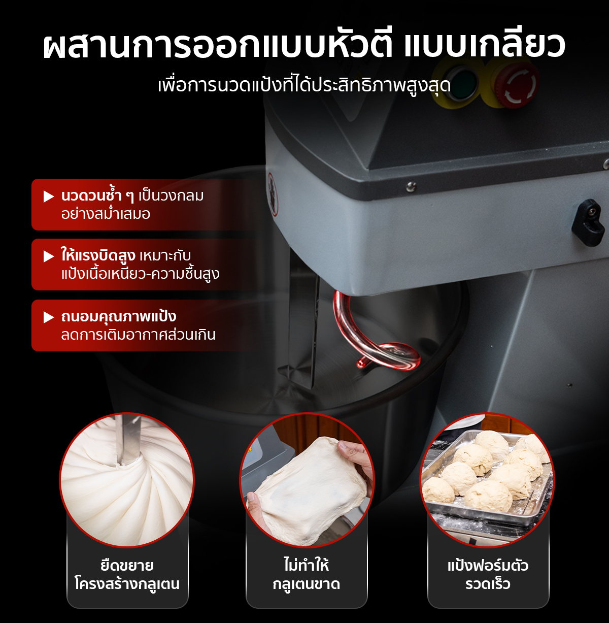 เครื่องนวดแป้ง Spiral Mixer ออกแบบหัวตีแบบเกลียว เพื่อการนวดแป้งที่ได้ประสิทธิภาพ เครื่องนวดแป้ง Spiral Mixer ออกแบบหัวตีแบบเกลียว เพื่อการนวดแป้งที่ได้ประสิทธิภาพ