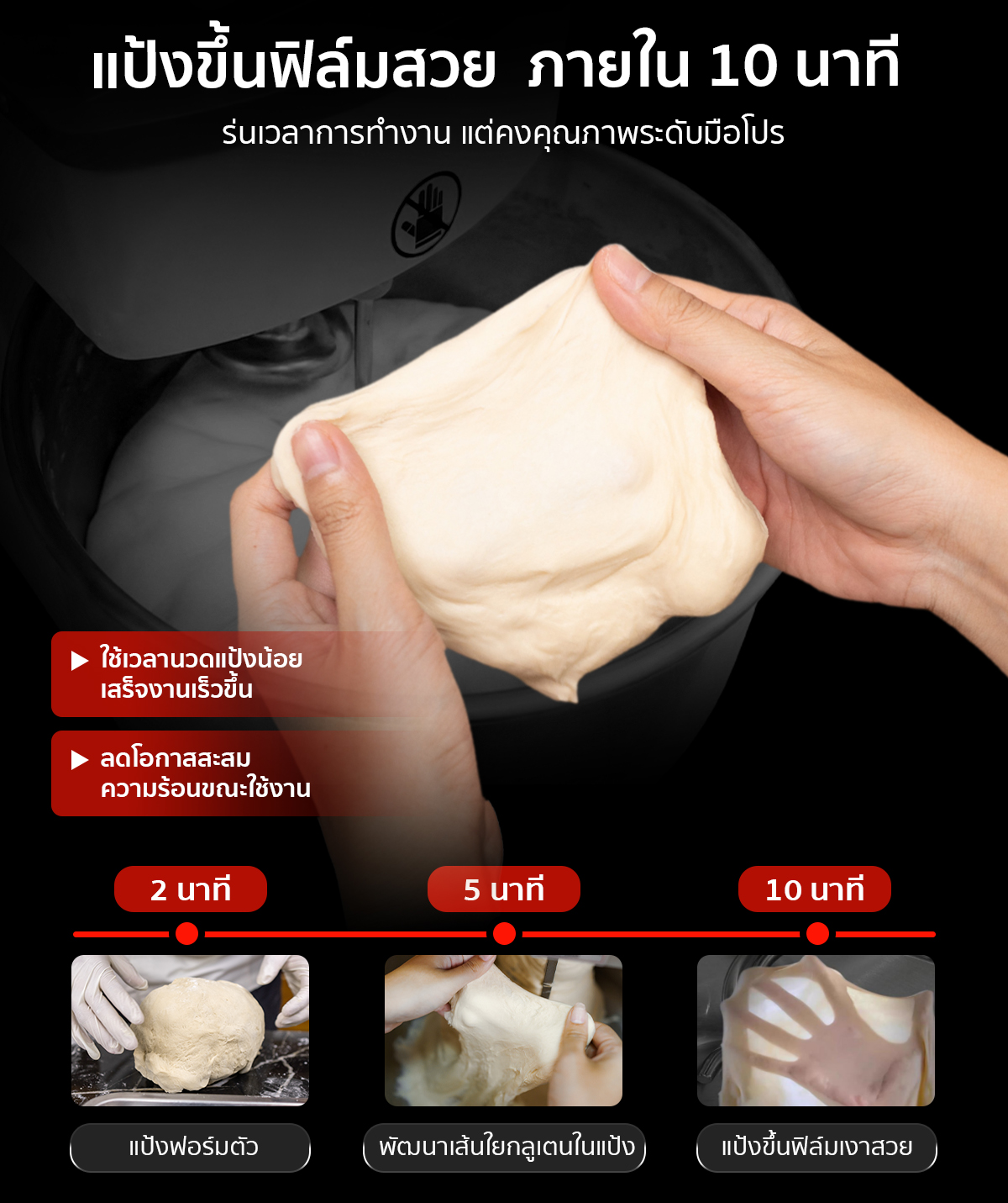 เครื่องนวดแป้ง Spiral Mixer ทำให้แป้งขึ้นฟิล์มสวย ภายใน 10 นาที เครื่องนวดแป้ง Spiral Mixer ทำให้แป้งขึ้นฟิล์มสวย ภายใน 10 นาที