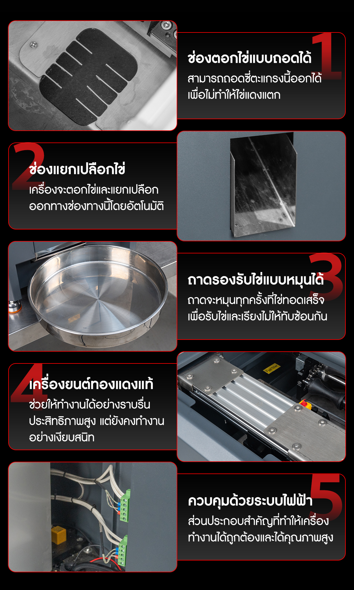 การใช้งานเครื่องทอดไข่ดาวอัตโนมัติ