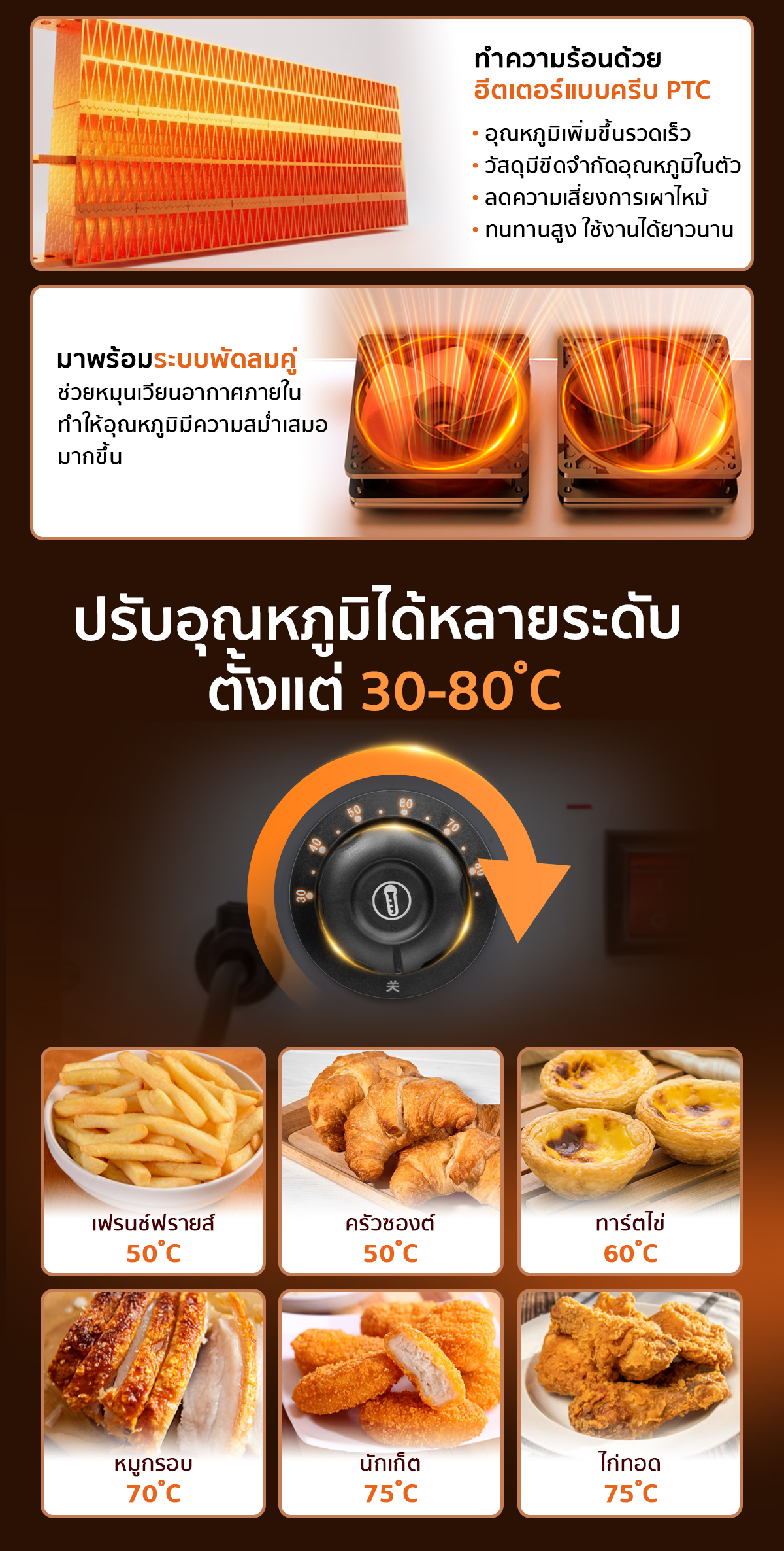 ปรับอุณหภูมิได้หลายระดับ