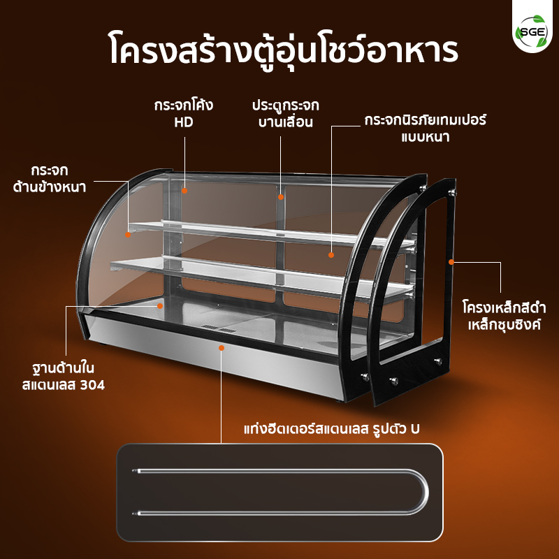 โครงสร้างตู้อุ่นโชว์อาหาร