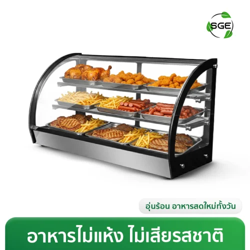 HFDC-H ตู้โชว์อุ่นอาหาร ระบบฮีตเตอร์