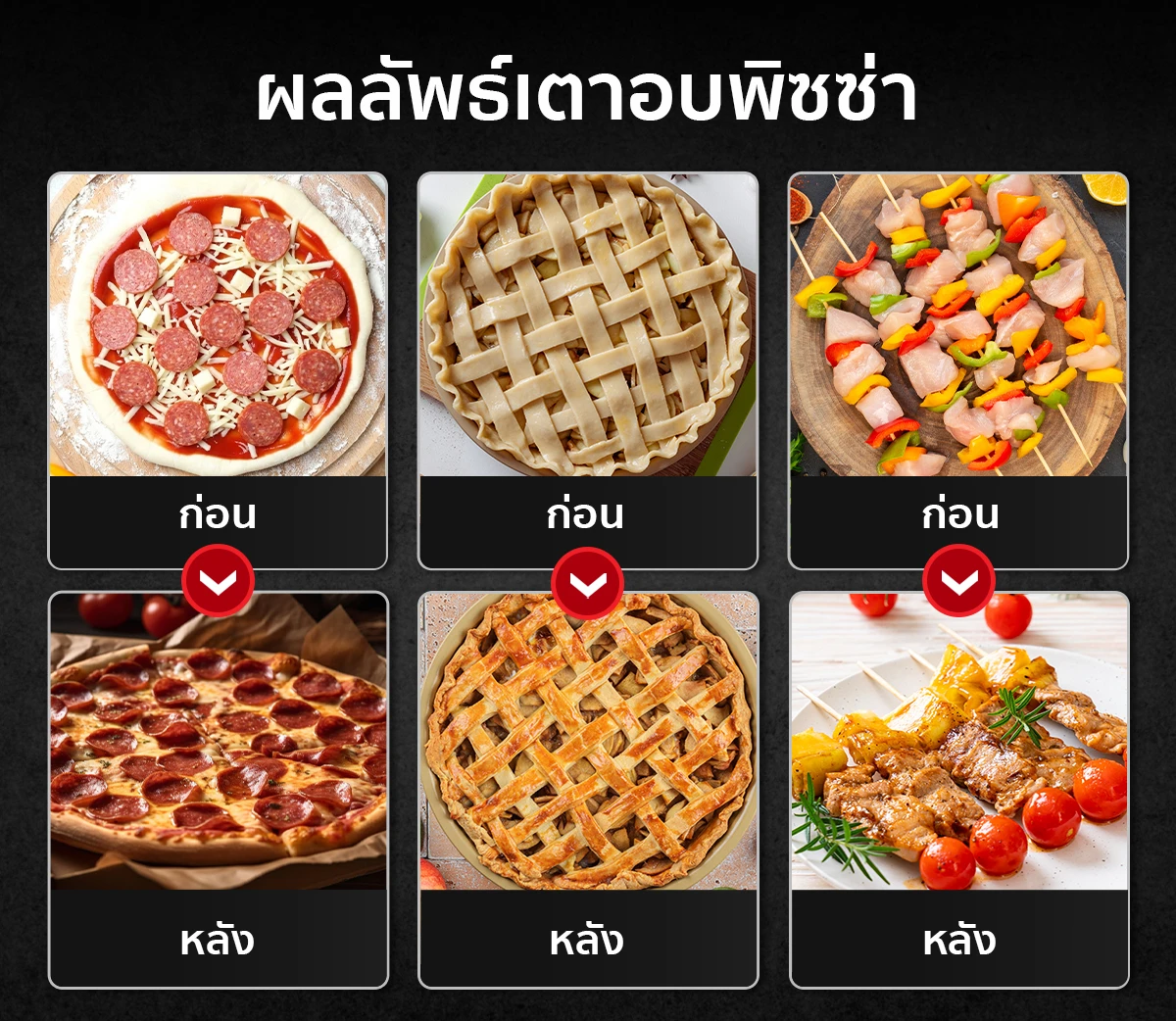 ผลลัพธ์หลังใช้เตาอบพิซซ่า แบบใช้แก๊ส ของ SGE