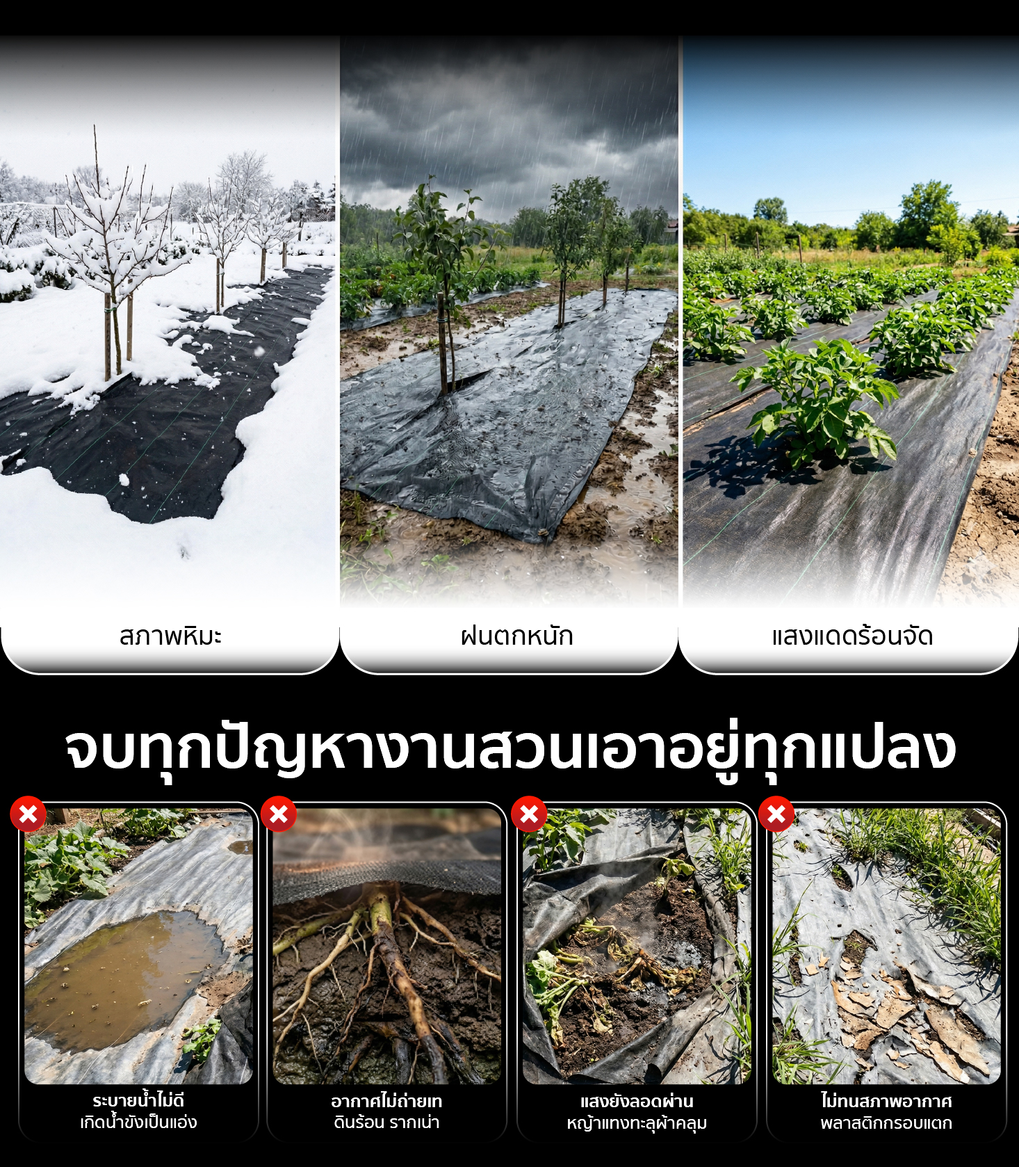 คุณสมบัติ ผ้าคลุมดินใยสังเคราะห์ SGE