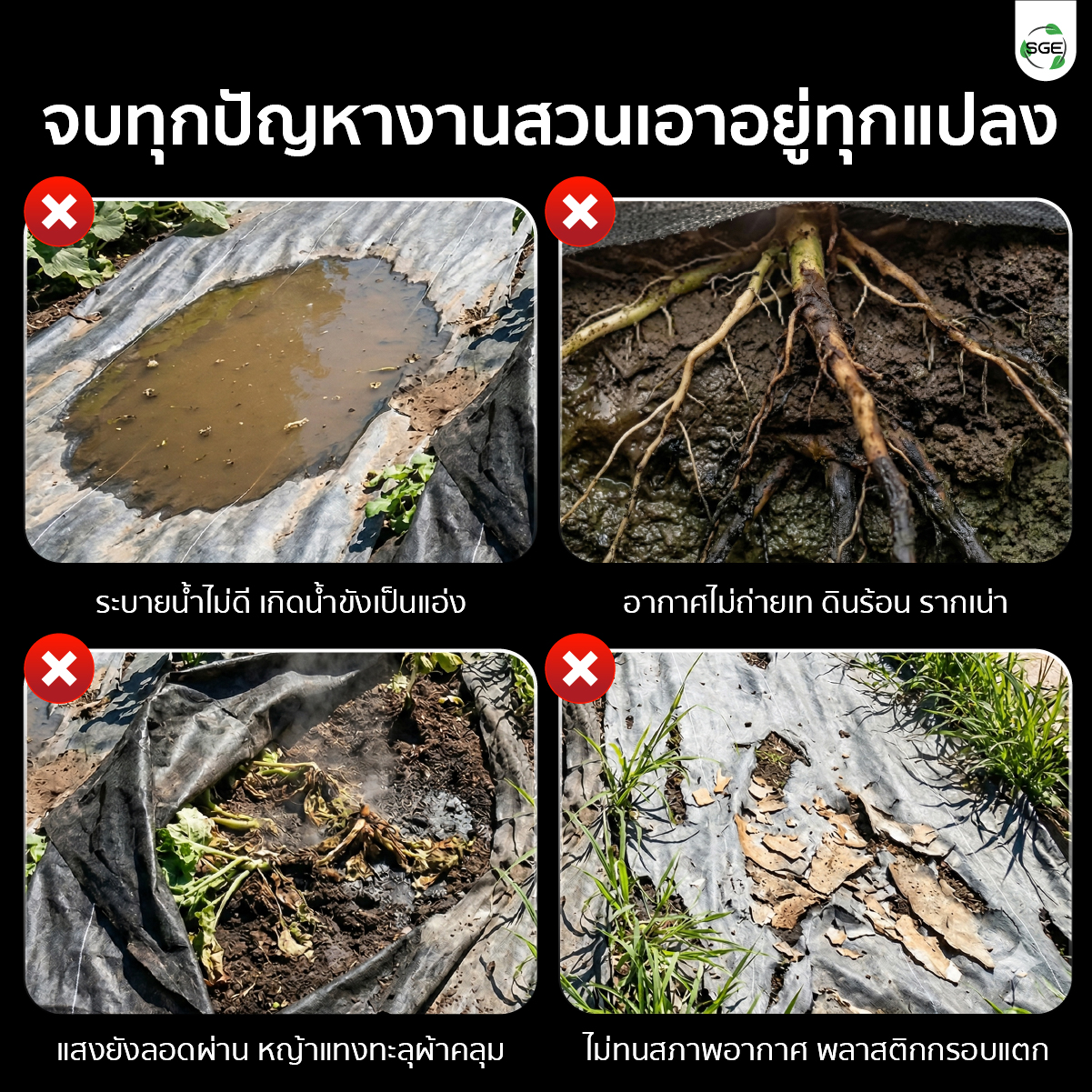 คุณสมบัติ ผ้าคลุมดินใยสังเคราะห์ SGE