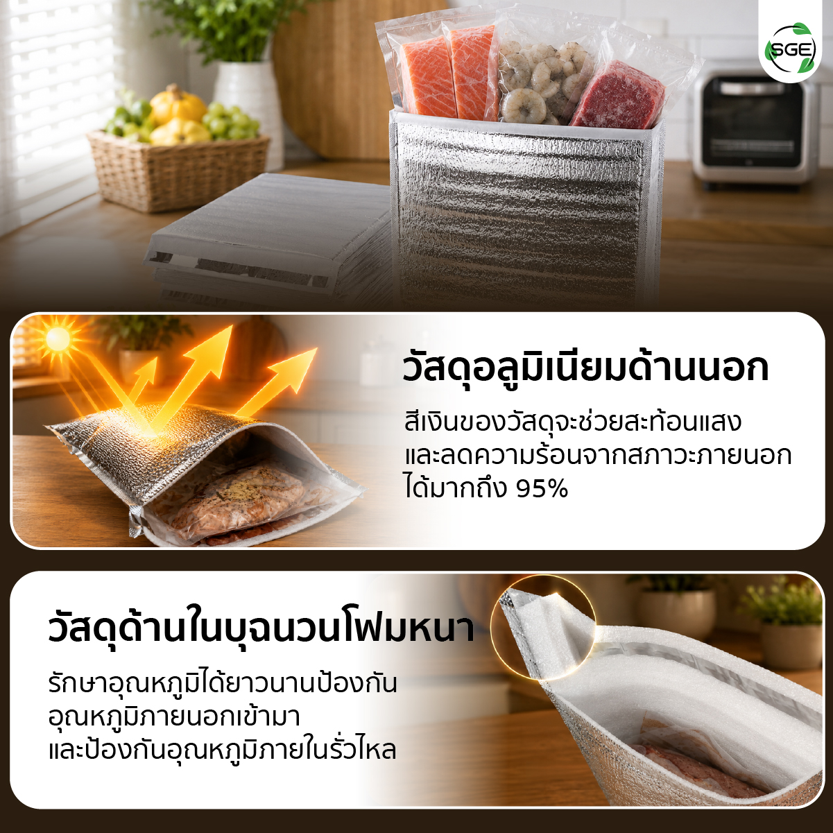 คุณสมบัติ ถุงฟอยล์เก็บความเย็น-ร้อน