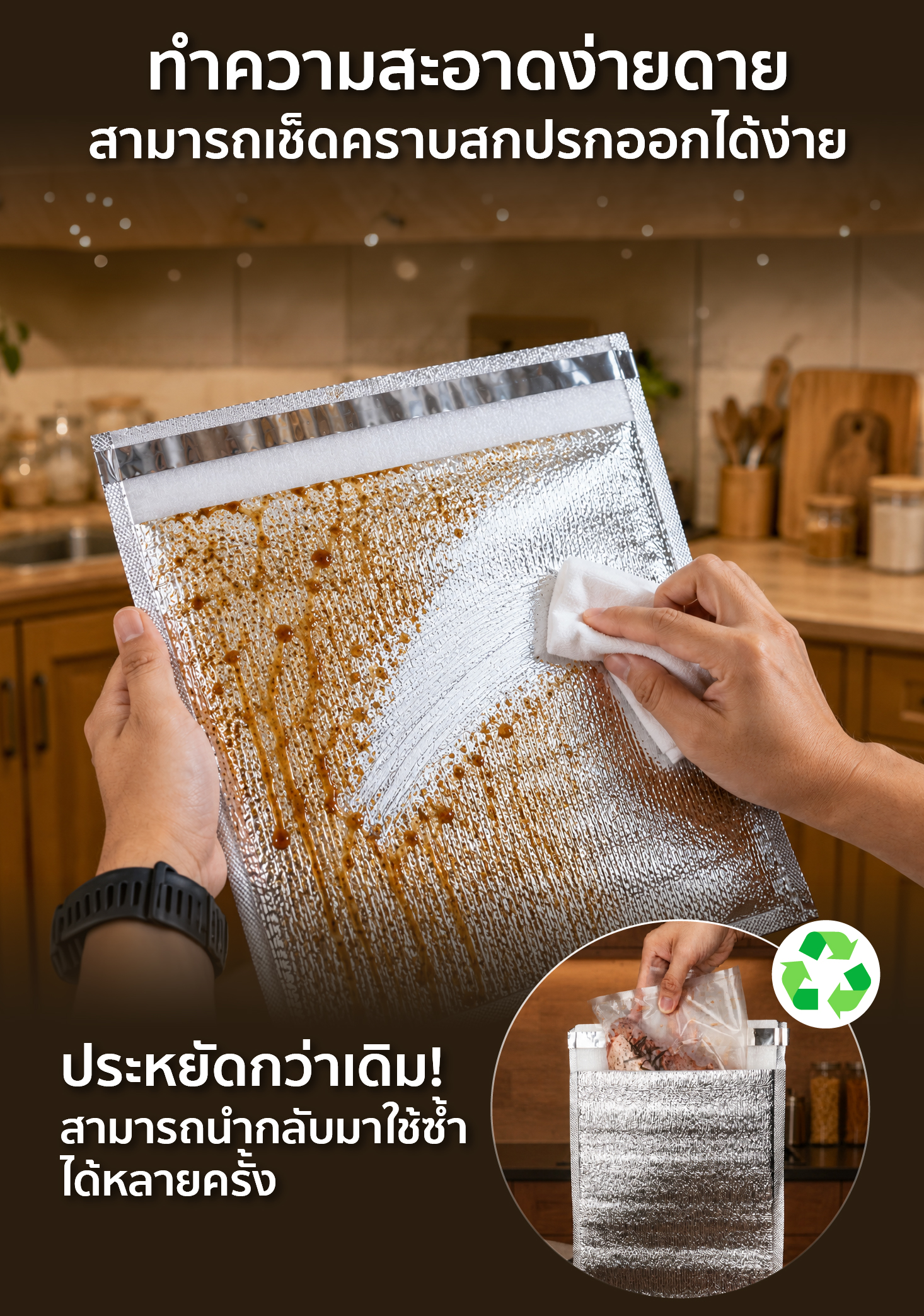 คุณสมบัติ ถุงฟอยล์เก็บความเย็น-ร้อน คุณสมบัติ ถุงฟอยล์เก็บความเย็น-ร้อน
