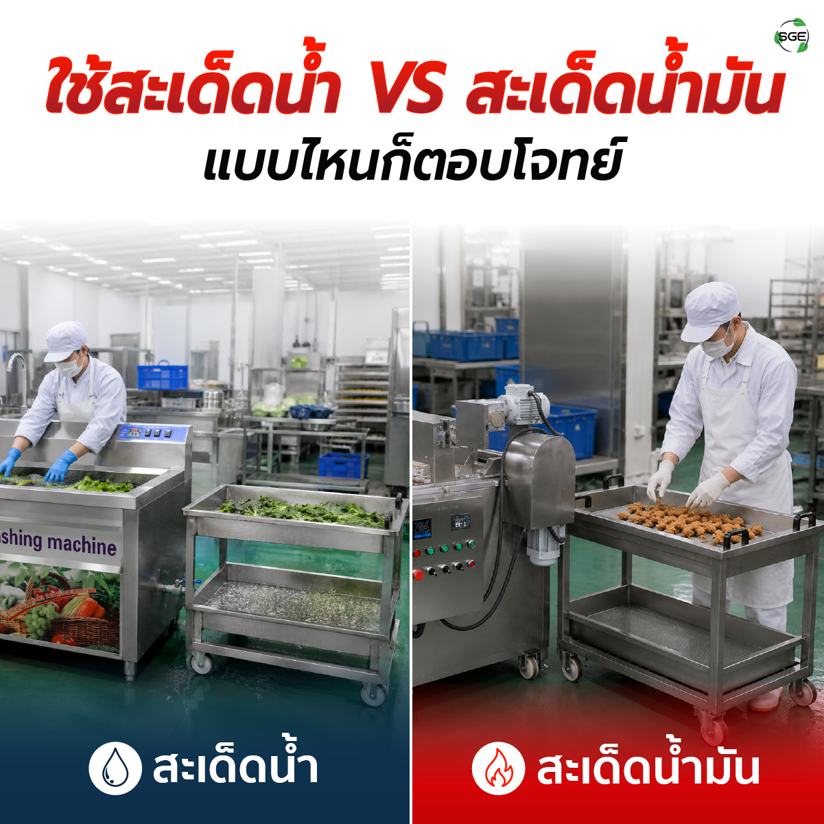 รถเข็นตะแกรงสแตนเลส ถาดตะแกรงพักสะเด็ดน้ำ-น้ำมัน ขนาดใหญ่ ระดับอุตสาหกรรม SGE