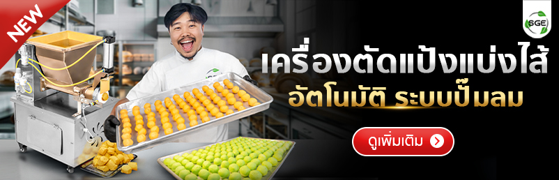 เครื่องตัดแป้ง แบ่งแป้ง แบ่งไส้ขนม อัตโนมัติ ระบบปั๊มลมนิวเมติก SGE