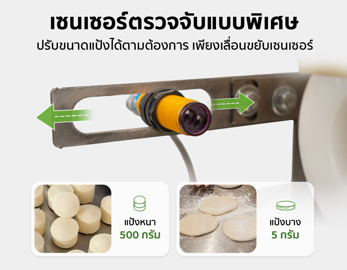 PC-DDM600-04 เครื่องตัดแป้ง แบ่งแป้ง แบ่งไส้ขนม อัตโนมัติ ระบบปั๊มลมนิวเมติก SGE